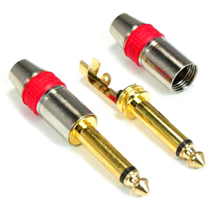 1/4 inch Mono Connector Metal Gold Plated