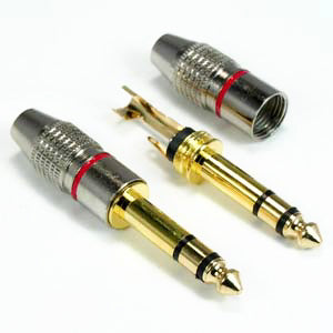1/4 inch Stereo Connector Metal Gold Plated