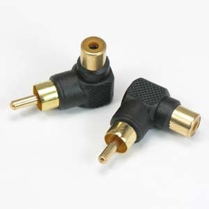 RCA Right Angle Male to Female Adapter Black Color