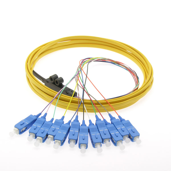 3 meter 12-Fiber SC/UPC Singlemode Flat Ribbon Pigtail Yellow