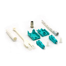 LC/UPC OM3 Multimode Duplex Uniboot Pull Push Tab Connector 3.0mm Aqua-White (10pack)