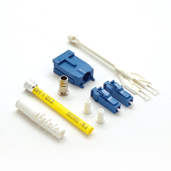 LC/UPC Singlemode Duplex Uniboot Pull-push Tab Connector 3.0mm Blue-White (10 Pack)