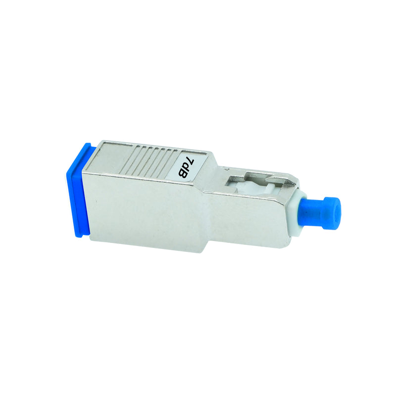 SC - UPC Single Mode Attenuator Male to Female 7dB Metal Blue