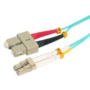 7 Meter LC/SC Fiber Optic Patch Cable - UPC - OM4 Multimode Duplex OFNR 2.0mm Aqua