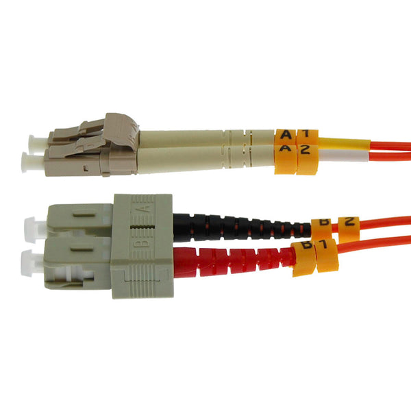 1 Meter LC/SC Fiber Optic Patch Cable - UPC - OM1 - 62.5 /125 Multimode Duplex OFNR 2.0mm