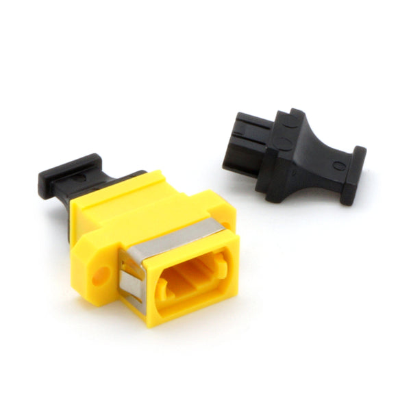 MPO Singlemode Fiber Adapter/Coupler Key-Up/Key-Down with Flange Yellow