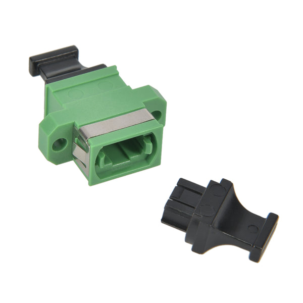 MPO/APC Singlemode Fiber Adapter/Coupler Key-Up/Key-Down with Flange Green
