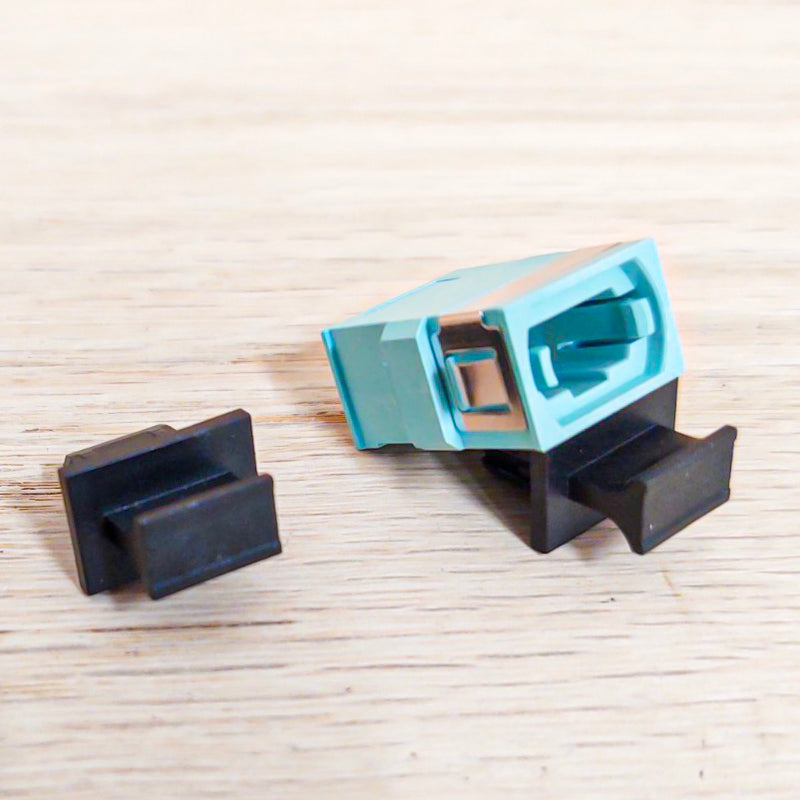 MPO Multimode OM3 Fiber Adapter/Coupler Key-Up/Key-Down without Flange Aqua