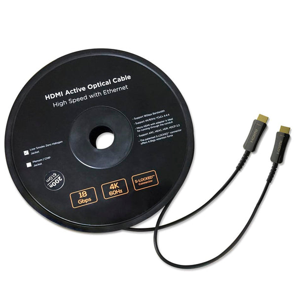 150 Foot Active Fiber Optic HDMI Cable 4K/60Hz 18Gbps