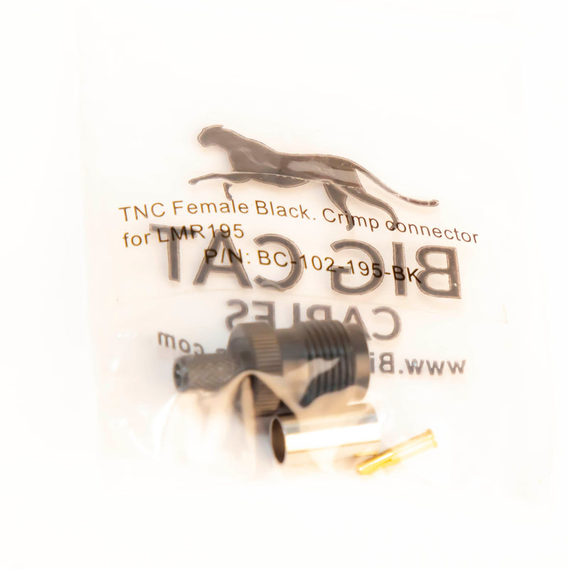 TNC Female Black Crimp connector for LMR195, RG58