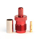 TNC Female Red. Crimp connector for LMR195, RG58