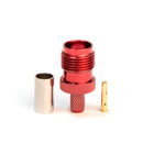 TNC Female Red. Crimp connector for LMR195, RG58