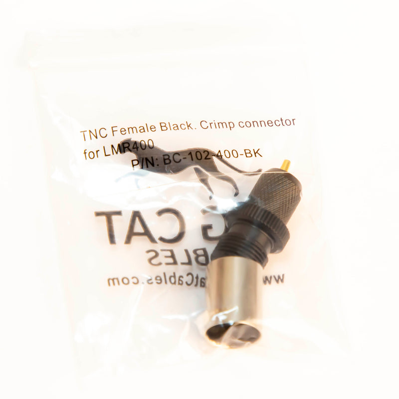 TNC Female Black Crimp connector for LMR400, Belden 9913