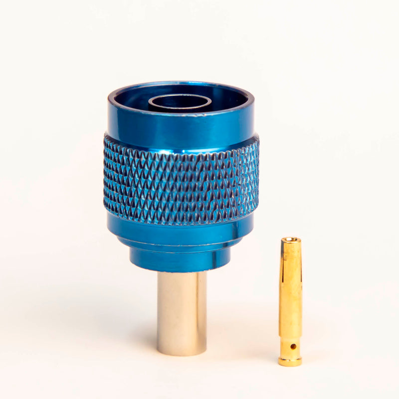 N Type Reverse polarity Male Blue Crimp connector for LMR195, RG58