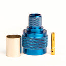 N Type Reverse Polarity Male Blue. Crimp connector for LMR400, Belden 9913