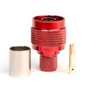 N Type Reverse polarity Male Red. Crimp connector for LMR400, Belden 9913