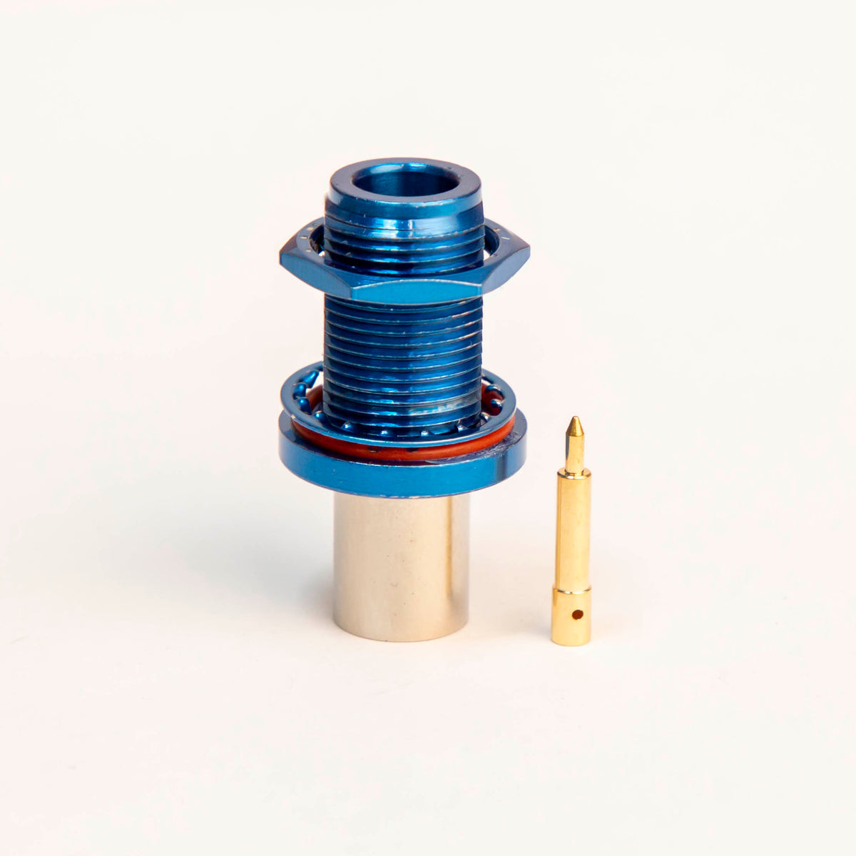 Reverse Polarity N Female Crimp connector LMR400 Blue