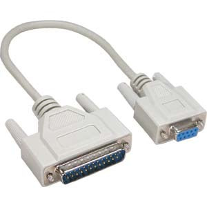 1 Foot DB9 Female to DB25 Male Serial Cable