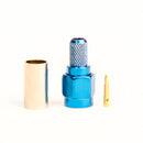 SMA Type Male Blue. Crimp connector for LMR195, RG58