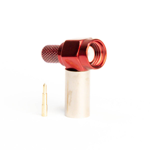 SMA Type Male Red Crimp connector for LMR195, RG58