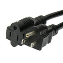 3 Foot Power Cord 5-15P to 5-15R Black / SJT / 16 AWG