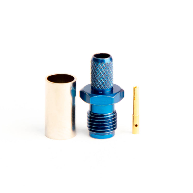 SMA Type Female Blue Crimp connector for LMR195, RG58