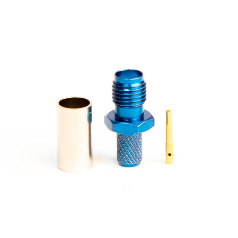SMA Type Female Blue Crimp connector for LMR195, RG58