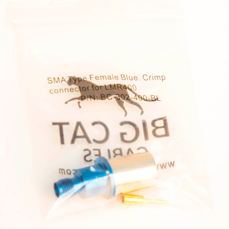 SMA Type Female Crimp connector Blue for LMR400 , Belden 9913