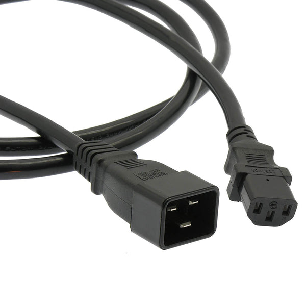 6 Foot Power Cord C20 to C13 Black/ SJT 14 AWG