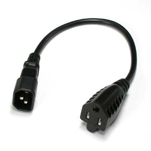 1 Foot Monitor Power Cord Adapter ( C14 to 5-15R )