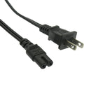 6 Foot 2-Prong Non-Polarized Figure-8 Nema 1-15p to C7 Power Cord 18 AWG