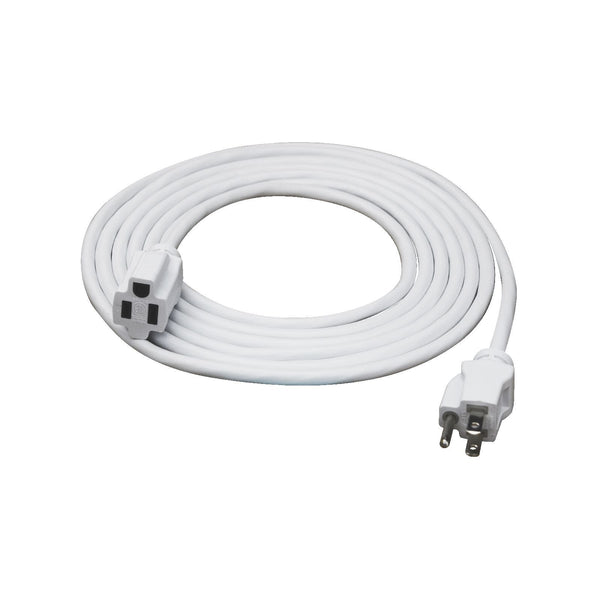 6 Foot 16 AWG SJTW Outdoor White Power Extension Cord Plug White