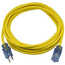 25 Foot 14 AWG Construction/Outdoor Extension Cord Yellow With Indicator Light