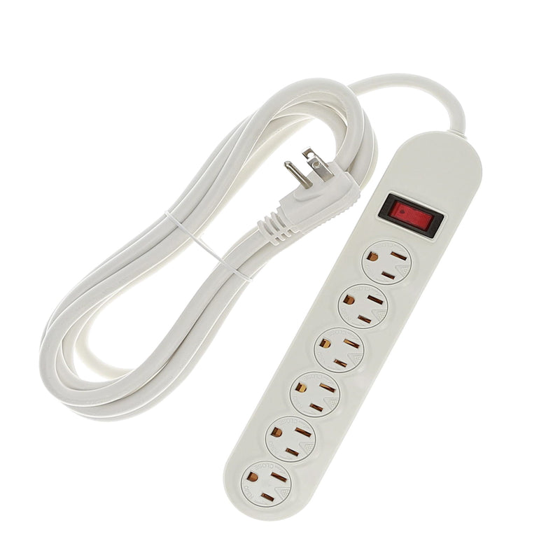 10 Foot 6-Outlet Perpendicular Power Strip. 14 AWG. (No Surge Protection)