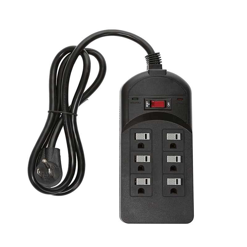 4 Foot 6 Outlet Surge Protector With ENI/RFI Filter 750J 120V 15A