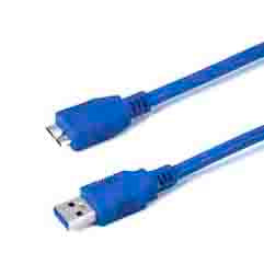 3 Foot USB 3.0 A-Male to Micro B-Male Blue Jacket