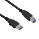 3 Foot USB 3.0 A-Male to B-Male Black Jacket