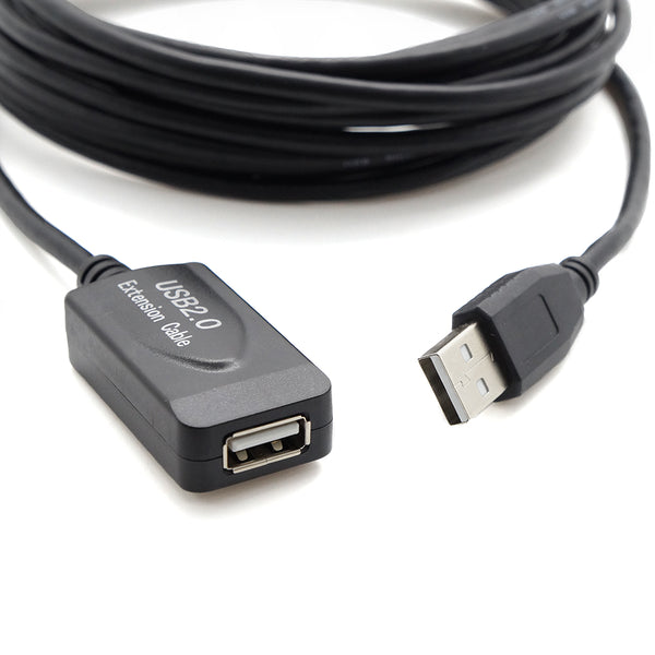 15 Foot A Male to A Female Active Extension USB 2.0 Cable Black