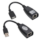 USB Extender Via Single RJ45 Ethernet USB 2.0 - Up to 150 Foot