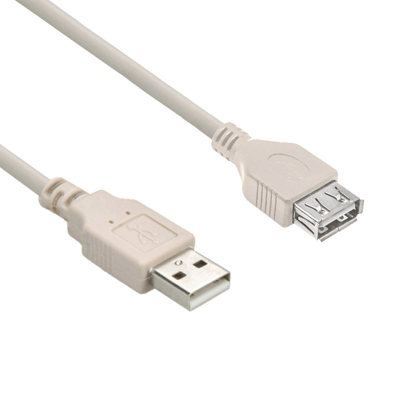 15 Foot A Male to A Female Extension USB 2.0 Cable Ivory
