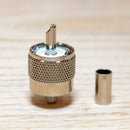 UHF / PL250 Type Male Solder connector for LMR195 and RG58 - TAA Compliant