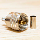 UHF / PL259 Type Male Crimp connector for LMR195 and RG58 - TAA Compliant