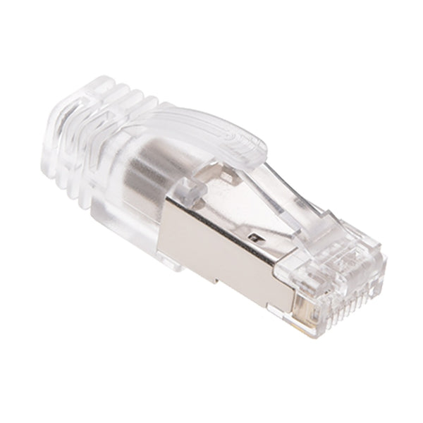 RJ45 CAT.8 Shielded Plug 50Micron 3prong with Clear Boot (50pack)