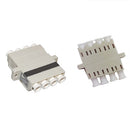 LC/UPC Multimode Quad Fiber Adapter / Coupler with Flange - Beige
