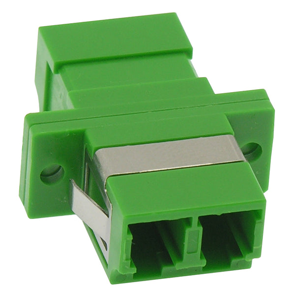 LC/APC Singlemode Duplex Fiber Adapter / Coupler with Flange, Green