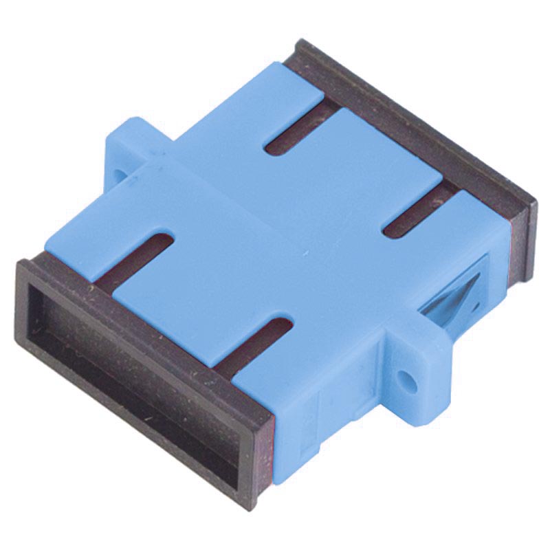 SC/UPC Singlemode Duplex Fiber Adapter / Coupler with Flange - Blue