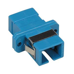 SC/UPC Singlemode Simplex Fiber Adapter / Coupler with Flange - Blue