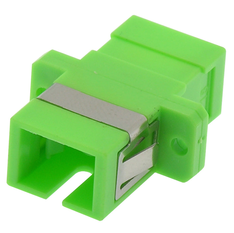 SC/APC Singlemode Simplex Fiber Adapter / Coupler with Flange - Green