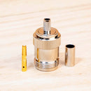 N Female Crimp Connector for RG-58 and LMR195 TAA Compliant