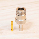 N Female Crimp Connector for RG-58 and LMR195 TAA Compliant